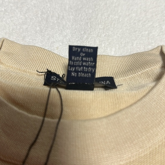 STEVEN AZZOLINA 100% SILK NWT MENS SHORT SLEEVE XL SHIRT CREAM COLOR - Picture 9 of 9